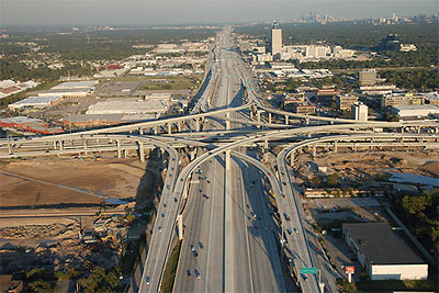 Aerial View of I-10 West at Sam Houston Tollway, Houston