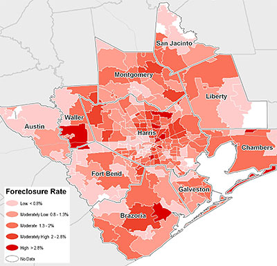 Where The Action Was Houston Summer Foreclosure Map Swamplot