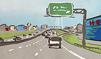 Illustration of a Houston Freeway