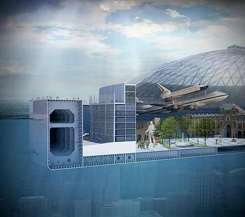 Rendering of Floating Astrodome by HiWorks Architecture and Erica Goranson