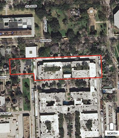 Location of Proposed Menil Drawing Institute, West Main St., Montrose, Houston (1)