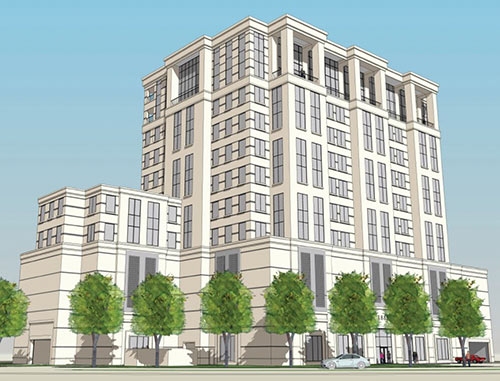 Rendering of Proposed Office Building at 1885 St. James Place, Houston