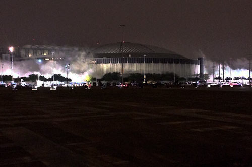 Implosion of External Ramp Towers, Reliant Astrodome, Reliant Park, Houston