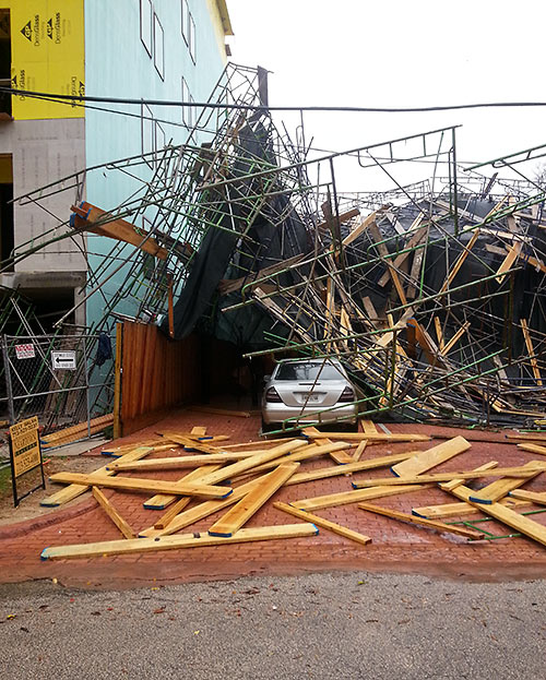 Scaffolding Collapse, Chateau Ten, Spann and Welch Streets, Vermont Commons, Houston