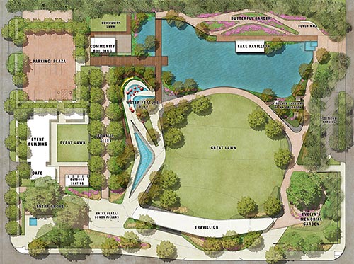 Site Plan of Evelyn's Park, Bellaire, Texas