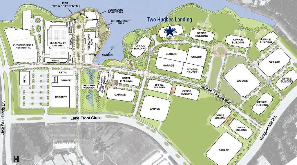 Site Plan of Proposed Hughes Landing Development, The Woodlands, Texas