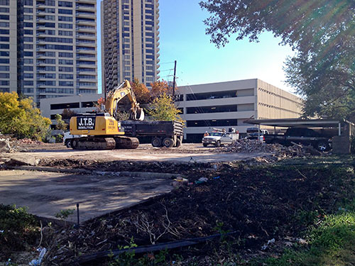 Demolition Work at Richmond Ave and Cummins St., Greenway Plaza, Houston