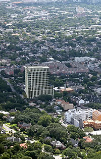 Aerial View of Proposed 2229 San Felipe Office Tower, Vermont Commons, Houston