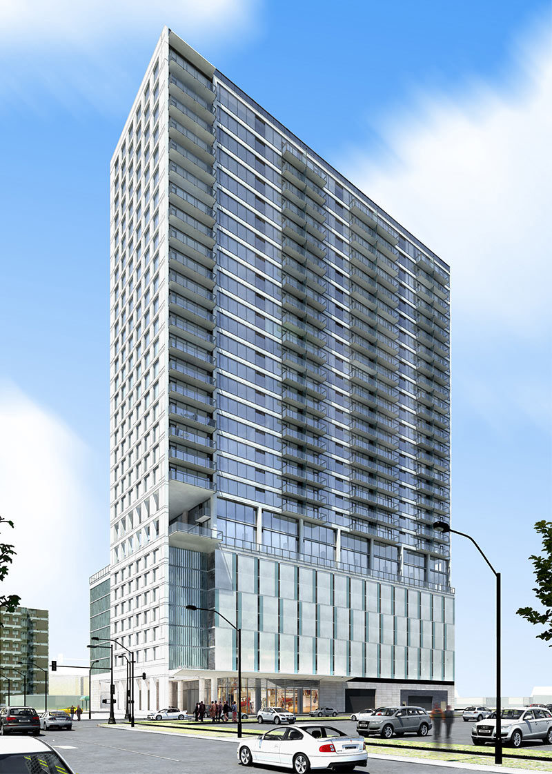 Rendering of Proposed 30-Story Hanover Apartment Tower at 3400 Montrose, Montrose, Houston