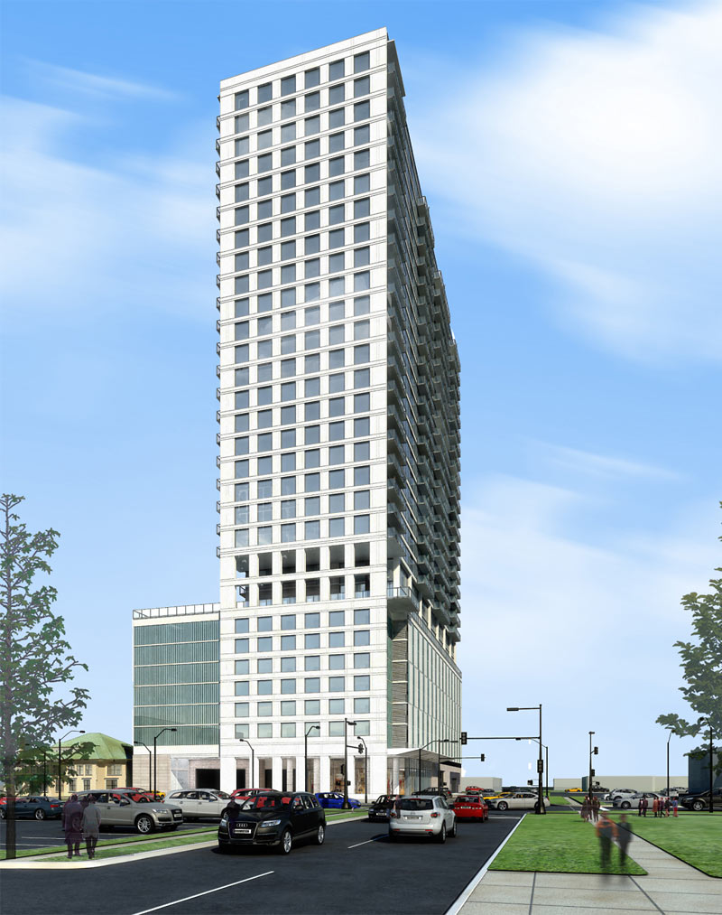 Rendering of Proposed 30-Story Hanover Apartment Tower at 3400 Montrose, Montrose, Houston