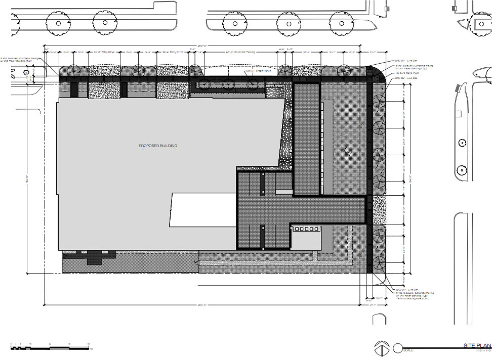 Site Plan of Proposed 30-Story Hanover Apartment Tower at 3400 Montrose, Montrose, Houston