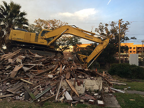 Demolition of 4316 Yupon St., Castle Court, Montrose, Houston
