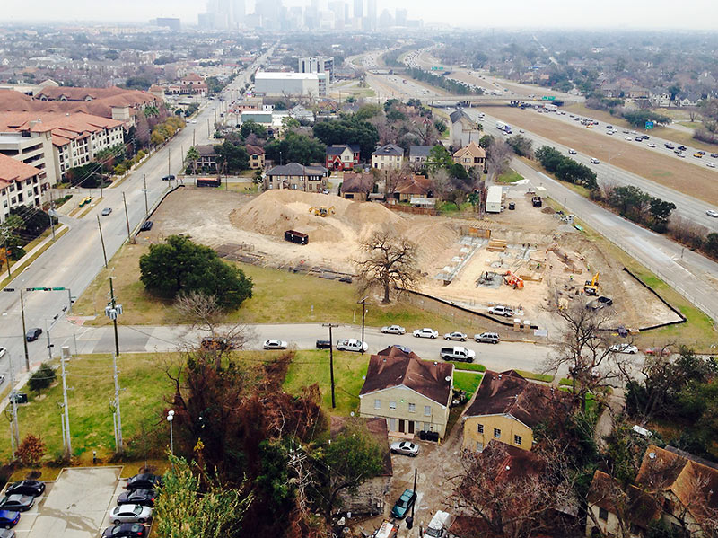 View Showing Construction of Hermann Park Plaza Apartments, 5745 Almeda Rd., Houston