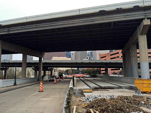 Metro Bridge over Buffalo Bayou, West Downtown, Houston