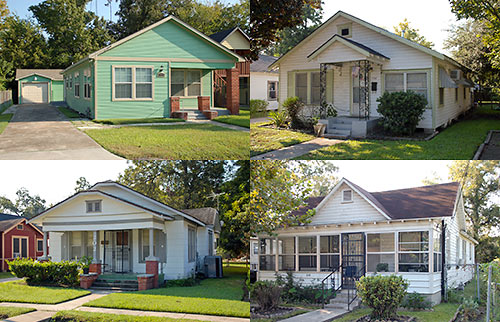 Bungalows in Starkweather Historic District, E. 31st 1/2 St., Independence Heights, Houston