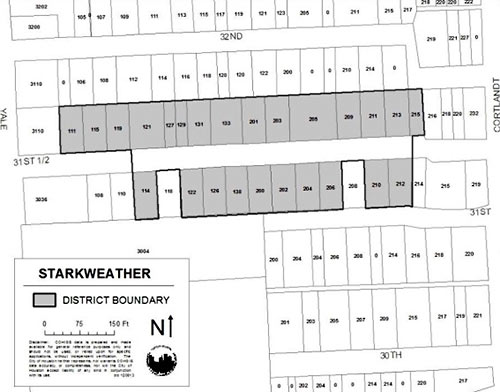 Map of Starkweather Historic District, E. 31st 1/2 St., Independence Heights, Houston