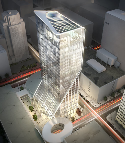 Proposed Hotel Alessandra, Dallas and Fannin Streets, GreenStreet, Downtown Houston