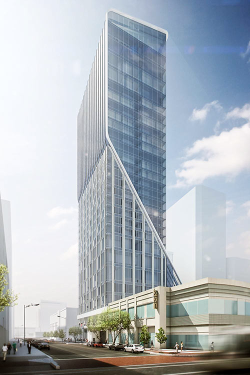 Proposed Hotel Alessandra, Dallas and Fannin Streets, GreenStreet, Downtown Houston