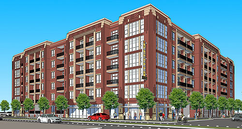 Rendering of Proposed Alexan Midtown, Main St. at Hadley, Midtown, Houston
