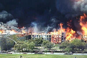 Fire at Axis Apartments, 2400 West Dallas St., North Montrose, Houston
