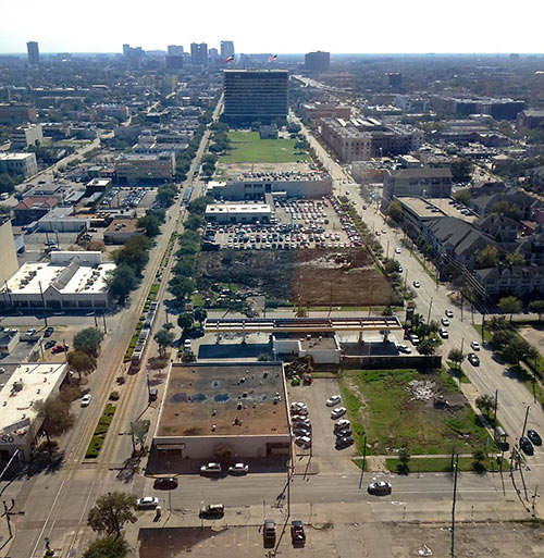 View of Midtown from Downtown, Including Site of Proposed Alexan Midtown, Main St. at Hadley, Midtown, Houston