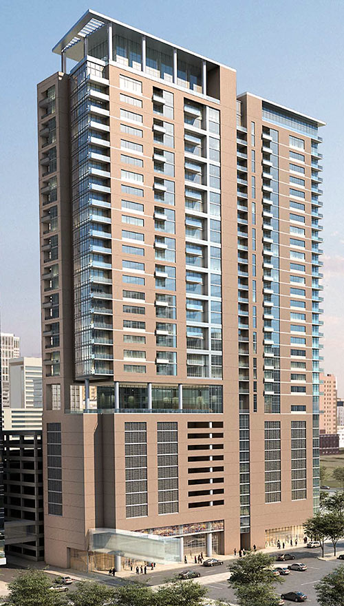 Proposed 39-Story Residential Tower on Crawford and Walker Streets, Downtown Houston