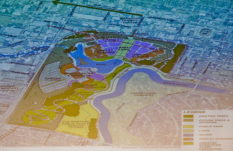 Preliminary Plan of Proposed Botanic Garden at Site of Gus Wortham Golf Course, Idylwood, Houston