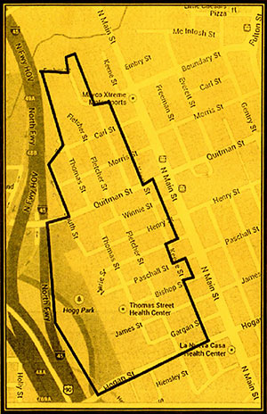 Map on Minimum Lot Size Flyer, Near Northside, Houston