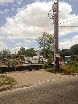 Construction Crew at Ashby Highrise Site, 1717 Bissonnet St., Boulevard Oaks, Houston
