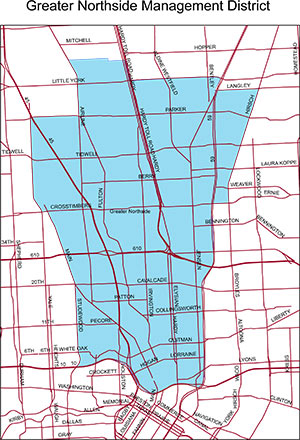 Map of Greater Northside Management District, Houston