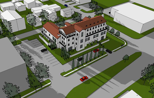 Proposed Woodlawn Foundation Westcott Study Center for Men, Westcott St. and Feagan St., Rice Military, Houston