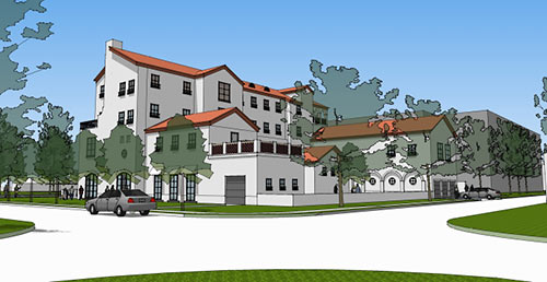Proposed Woodlawn Foundation Westcott Study Center for Men, Westcott St. and Feagan St., Rice Military, Houston
