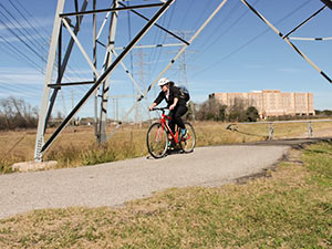 Bike Trail Along Transmission Line Right of Way, Brays Bayou, Houston