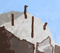Drawing of Broken Concrete with Rebar