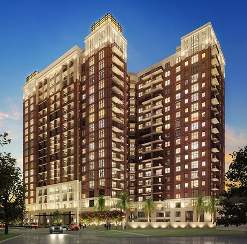Rendering of Proposed Chelsea Montrose Highrise, 4 Chelsea Pl., Museum District, Houston