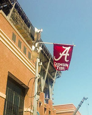 Crimson Tide Flag Flying at Kyle Field, Texas A&M University, College Station, Texas
