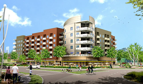 Rendering of Proposed Elan Memorial Park Apartments, 920 Westcott St., Rice Military, Houston