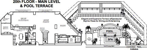 20th Floor Plan, 101 Westcott St. Unit 2001, Bayou Bend Towers, Houston