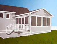 Drawing of Home with Patio