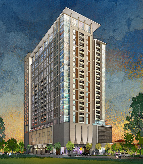 The Southmore, Proposed Apartment Tower at Southmore Blvd. and San Jacinto St., Museum Park, Houston