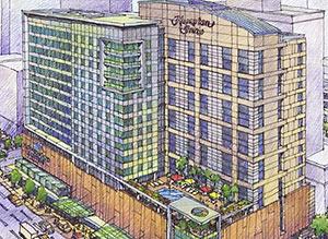 Proposed Hampton Inn and Homewood Suites, Crawford St. Between Capitol and Rusk, Downtown Houston