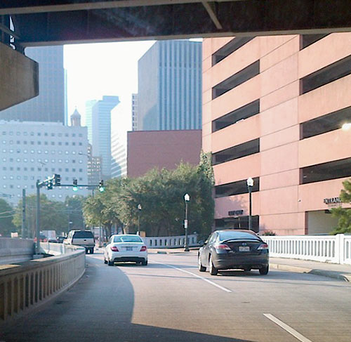 Traffic Signal on Rusk St. Outside Hobby Center for the Performing Arts Parking Garage, 800 Bagby St., Downtown Houston