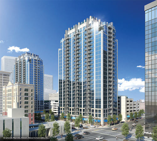 Proposed SkyHouse Main Apartment Tower, Main St. at Pease St., Downtown Houston