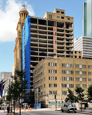 Partially Demolished Houston Club Building, 811 Rusk St., Downtown Houston