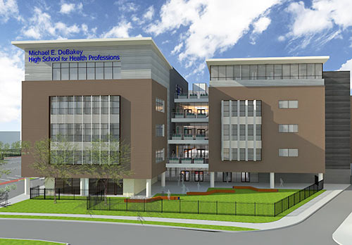 Proposed New Michael E. DeBakey High School for Health Professions, Pressler St. at Holcombe Blvd., Texas Medical Center, Houston