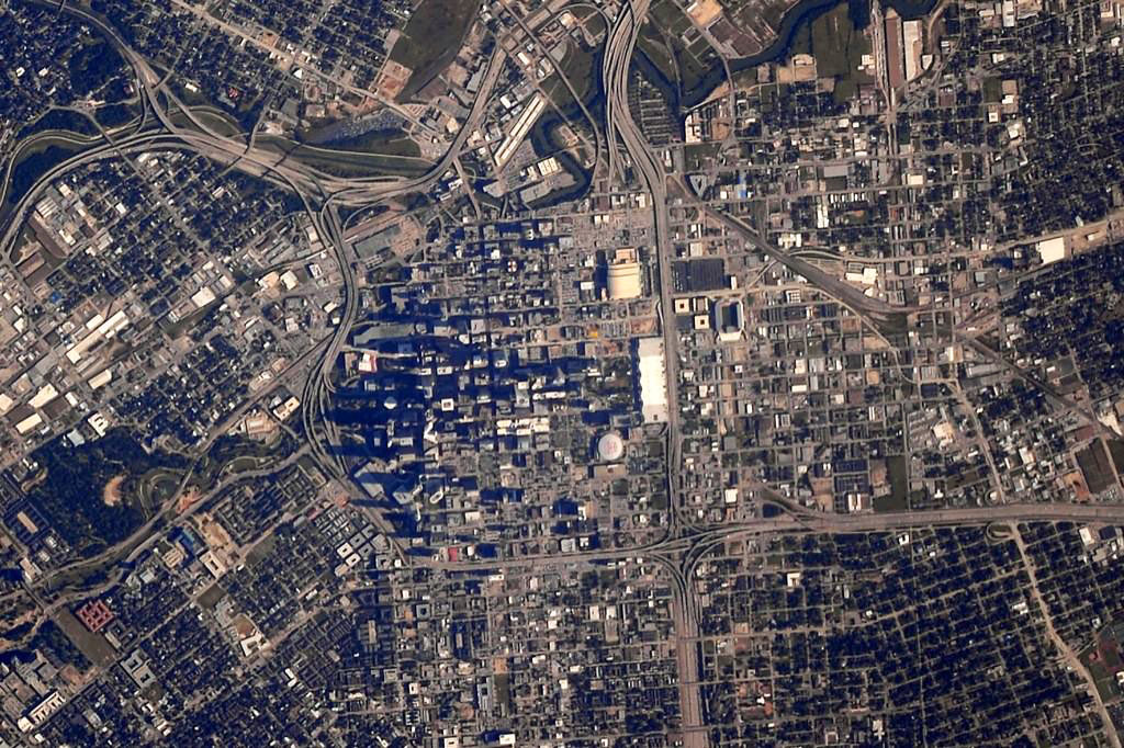 View of Downtown Houston from Space, October 30, 2014