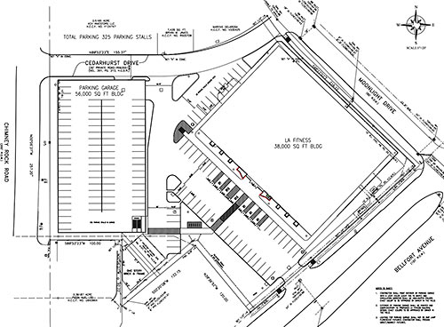 Site Plan for Proposed LA Fitness, Moonlight Dr. at West Bellfort Ave., Westbury, Houston
