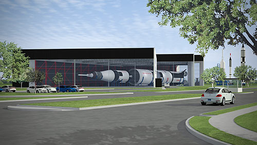 Proposed Building for Saturn V Rocket, Rocket Park, Houston