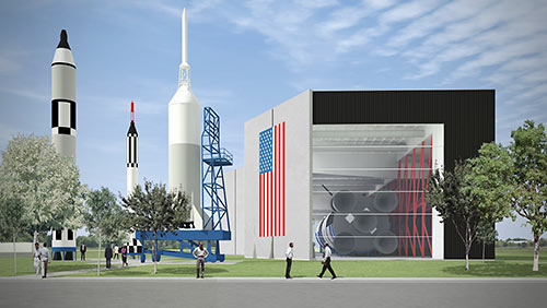 Proposed Building for Saturn V Rocket, Rocket Park, Houston