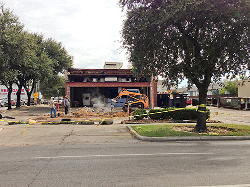 Partial Demolition of Wendy's Restaurant, 5003 Kirby Dr., Upper Kirby, Houston